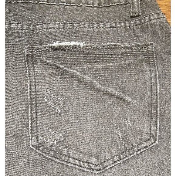 Vocal Dreamer Y2K Distressed Gray Jeans W Pearl & Rhinestone Embellishments S L - Picture 8 of 9